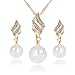 Clearance Deals Necklace+Earrings Jewelry Set Womens Luxury Spiral Shaped Pearl Stud Earrings&Necklace Jewelry by ZYooh (Gold)