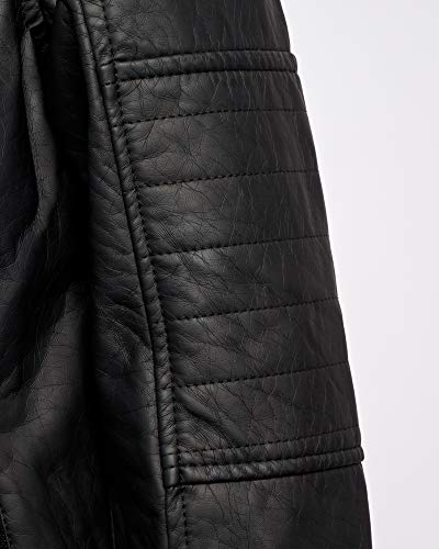 Urban Republic Big Boys' Faux Leather Moto Jacket with Zips 10/12 Black