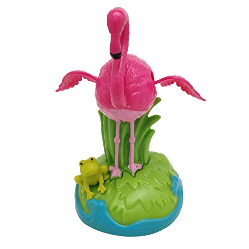 image for Flameer Solar Powered Bobbing Frog Flamingo Animal Figure Model - Fun 