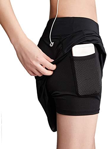 Girls' Athletic Skort with Pockets and Mesh Lining