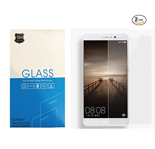 [Two Pack] Huawei Mate 9 Screen Protector,AxeFilm Huawei Mate 9 Tempered Glass Protector 0.25mm 9H Hardness Featuring [Case Friendly/HD Clear/Anti-Scratch/]