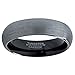 Charming Jewelers Tungsten Wedding Band Ring 6mm for Men Women Comfort Fit Black Domed Brushed