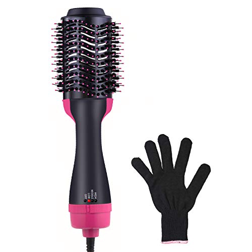 DORISILK One Step Hair Dryer & Volumizer & Styler, 3 in 1 Negative Ion Curly Straightening Brush Hot Air Hair Blow Dryer for Drying Smoothing Volumizing, 3 Temperatures & 2 Speeds, 110V