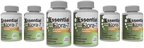 Essential Flora-7 Probiotic 700mg with L Acidophilus for Intestinal Health (30 Time Release Caps) 6 Months