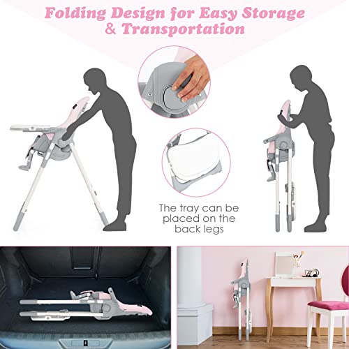 INFANS High Chair for Babies & Toddlers, Foldable Highchair with