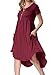 levaca Womens Plus Size Summer Modest Short Sleeve Casual Midi Dress Wine XXL