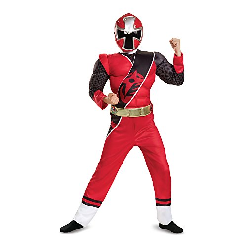 Boys Ninja Steel Red Ranger Muscle Costume