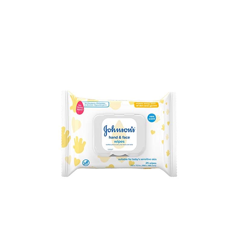 Johnson’s Baby Disposable Hand & Face Cleansing Wipes to Gently Remove 99% of Germs & Dirt from Delicate Skin, Pre…
