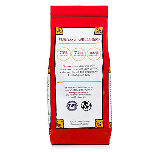 Puroast Low Acid Ground Coffee, Bold Espresso Roast, High Antioxidant