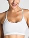 CRZ YOGA Women's Light Support Mesh Yoga Bras with Removable Cups Sports Bra White L