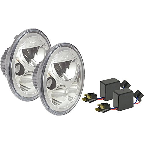 Vision X Lighting (XIL-7RDKITJK) 7" Round Vortex LED Headlight for Jeep JK, 2 Light Kit, Polished Chrome Face