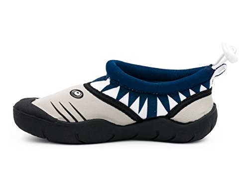 Fresko Toddler Shark Water Aqua Shoes with Toes, T1524, Navy, 8 M US Toddler