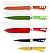 Colored Knives - Sharp Vibrant Stylish Kitchen Knives for Preparing Quick Delicious Meals - Snug Fitting Sheaths and Non-Slip Ergonomic Handles - Perfect Colored Knife Set for Everyday Use