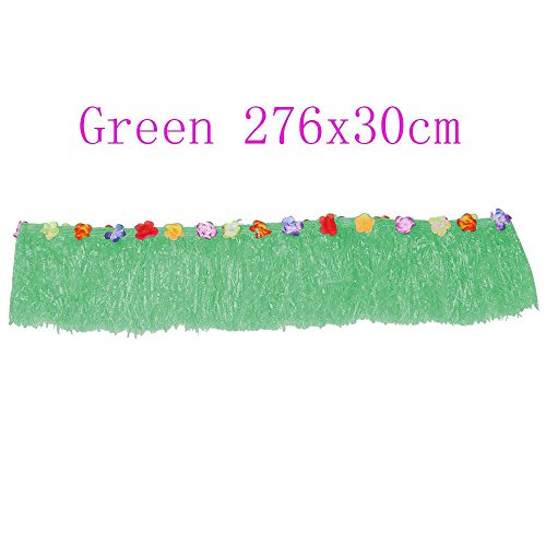 Pushhr Brand New Summer Hawaiian Beach Fringe Plastic Tassels Grass Table Skirt Flower Decor
