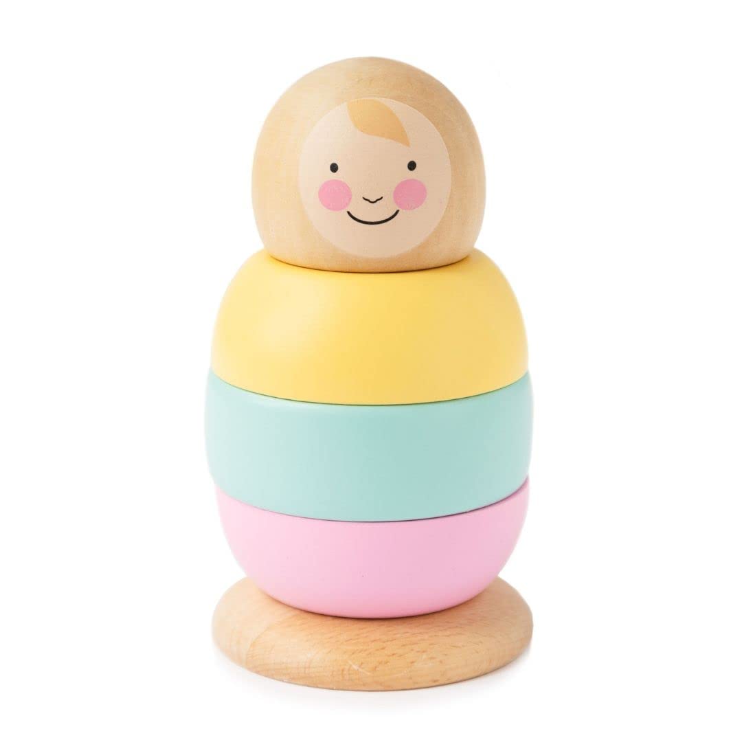 Rosa & Bo Wooden Rosa Stacking Toy - Educational Stacking Toy suitable for 6 months, 1,2 and 3 Year Old Boys and Girls