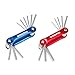 WORKPRO 17-piece Folding Hex Key Set SAE/Metric Aluminum Cover Blue and Red