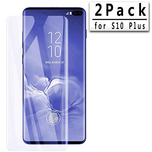 Galaxy S10 Plus Screen Protector Updated Version-Zone Support Fingerprint  Unlock [No Bubbles][Case Friendly] Tempered Glass Screen Protector