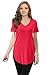 Womens Basic Modal V Neck, Round Neck Cap Sleeve Made in USA Long T Shirt Top