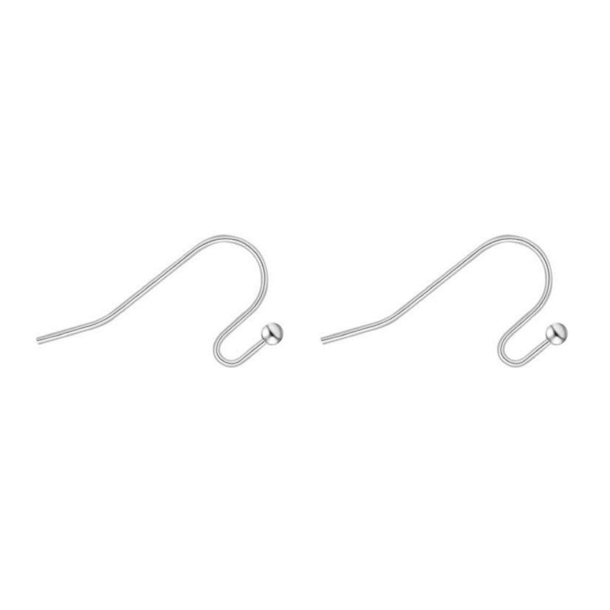 100 Pcs XIAOBUU Earring Hooks Earring Hooks Stainless Steel Golden Fish Ear Wire Ball Hooks for Jewelry Earring Making (Silver)