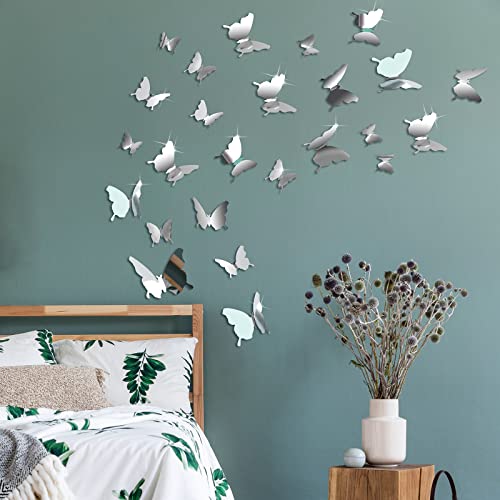 VGOODALL 50pcs 3D Butterfly Removable Mural Stickers，Butterfly Wall Decor Wall Stickers Decal Butterflies Removable Stickers Decor for Home and Room Decoration