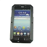 Galaxy S4 Case,Gorilla Glass Luxury Aluminum Alloy Protective Metal Extreme Shockproof Military Bumper Heavy Duty Cover Shell Case Skin Protector for Samsung Galaxy S4 i9500 (Black)