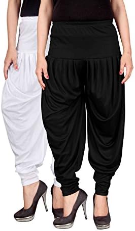 Culture the Dignity Women's Lycra Dhoti Patiala Salwar Harem Pants Combo Pack of 2_CTD_A_FREE SIZE