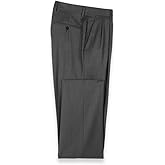 Paul Fredrick Men's Wool Flannel Solid Pleated Pants