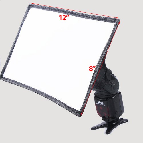 ePhoto On Camera Flash Soft box Diffuser For Nikon SB800, SB600 SB900 Canon 580EXII/430EXII/ 580EX/430EX Speedlite 812SB1001 - Thumbnail 3