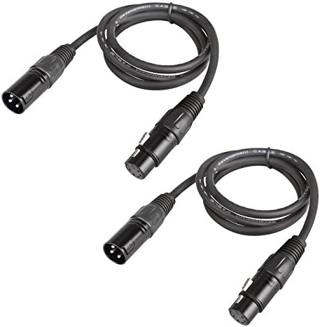 mountain ark 2 Pack 6.5ft 2M 3-Pin Male XLR to 5-Pin Female XLR DMX Turnaround DMX Adapter