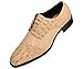 Bolano Bandit, Cap Toe Oxford Dress Shoes for Men, Men's Formal Dress Shoes with Alligator Print, Croc Folded Oxfords (Taupe/11)