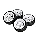 SkyQ 5 Spoke Plastic Wheel Rims and Rubber Tires for HSP HPI RC 1:10 On Road Car White Pack of 4