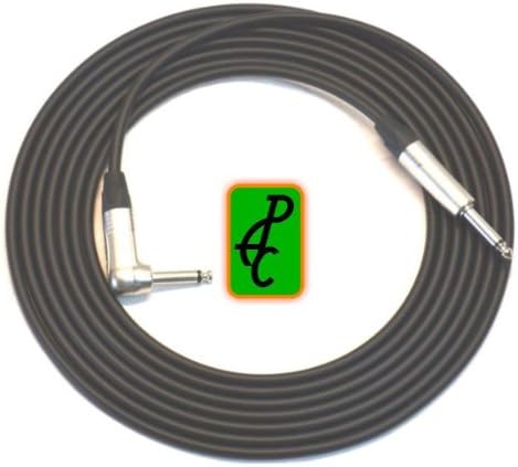 20 ft Canare Instrument Cable Black 1/4" Neutrik TS ST - RA