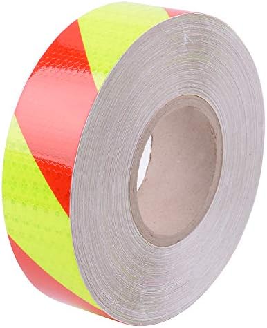 Reflective Hazard Caution Stripe Tape Fluorescent Yellow And Red Stickers Accessories 2" X 30 Feet