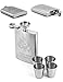 Premium USA Engraved Hip Flask for Men & Women - 304 (18/8) Stainless Steel 8 oz Flasks for Liquor Gift Set with Bonus Funnel & Shot Glasses & Groomsmen gift box by Karon