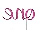 CMS Design Studio Handmade 1st Birthday Cake Topper Decoration - One - Double Sided Glitter Stock (Hot Pink)