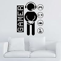 Gamer Wall Decal Vinyl Sticker Decals Game Controllers Gaming Video Game Boy Room Decor Bedroom Men Gift Nursery Dorm Gamer Gifts Decor ZX12