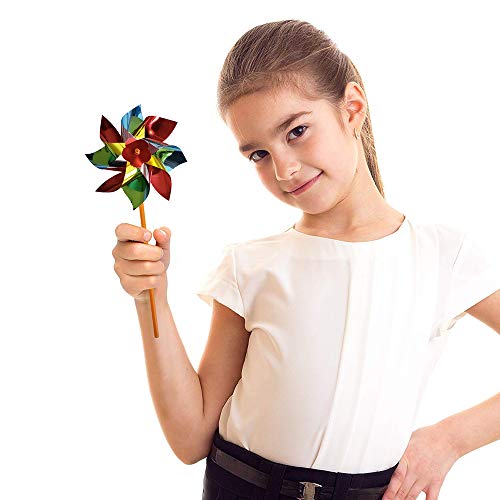 image for ArtCreativity 6 Inch Pinwheels Set - Pack of 12 - Assorted Colors - Fu