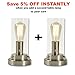 Light Accents Dimmable Table Lamp Antique Style with Vintage Edison Bulb (Brushed Nickel)