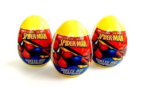 3 Spider-man Surprise Eggs with Toy and Candy Inside. Exciting and Fun Toy By Bon Bon Buddies for Children As Seen in Unboxing and Unwrapping Videos on Youtube.