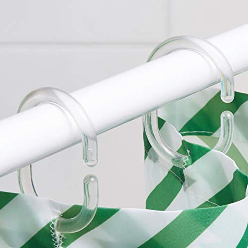 HiGift 36 Pack Transparent Shower Curtain Rings Curtain C Rings Hook Hanger Bath Drape Loop Clip Glide