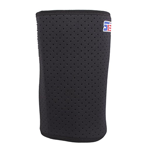 Sports Badminton Elastic Stretchy Thigh Brace Support Wrap Band - Black