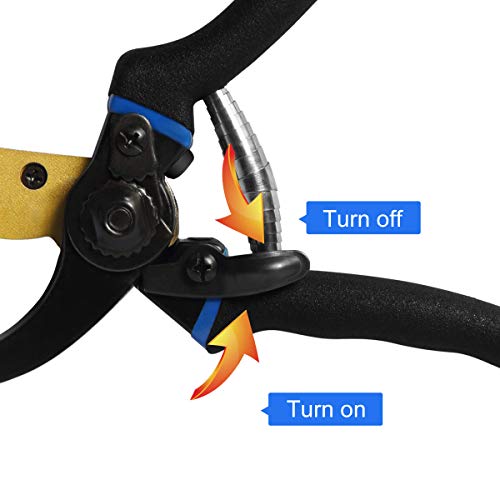Prostormer 8" Bypass Pruning Shears, Heavy Duty Garden Pruners Tree Trimmer Secateurs with SK-5 Steel Blade and Safety Lock - Ideal Branches, Vines, Flowers Clippers