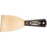 Hyde Tools 02420 3-Inch Brass Stiff Chisel Scraper, Black and Silver