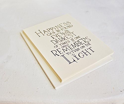 Set of 6 Happiness Can be Found Quote Card Handmade Holiday Cards with A2 White Envelopes Inside Merry Christmas or Blank
