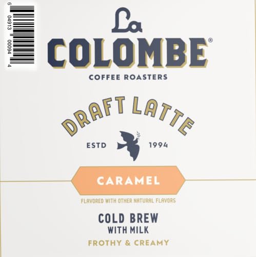 LA COLOMBE CARAMEL DRAFT LATTE – 9 FLUID OUNCE, 4 COUNT – COLD-PRESSED ESPRESSO AND FROTHED MILK + REAL CARAMEL – MADE WITH REAL INGREDIENTS – GRAB AND GO COFFEE