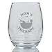 Mom's Therapy Funny Stemless Wine Glass 17 Ounce Creative Idea for Her Humorous Present For Your Mom Wife Girlfriend Sister Friend Coworker Daughter or Bath Lover