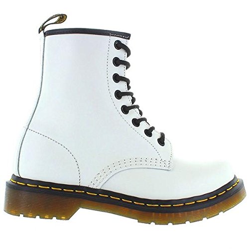 Dr. Marten's Women's 1460 8-Eye Patent Leather Boots, White, 9 B(M) US