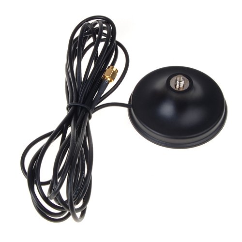 Black Round RP SMA Male to RP-SMA Female RG174 Antenna Socket