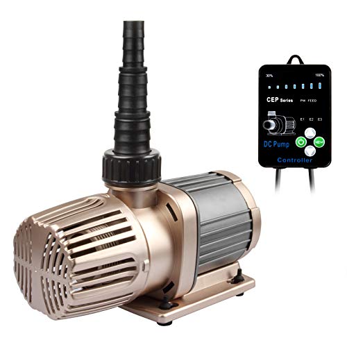 Controllable Submersible Water Pump MAX 4000L/H 1056GPH Adjustable Flow Circulation Pump for Aquarium Pond Fountain DC Brushless Ultra Quiet Ceramic axis, Feeding Mode, Suit fresh and Salty Water
