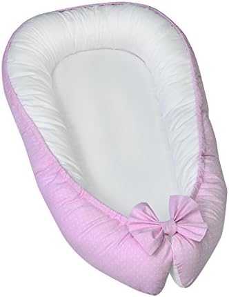 Lappi Baby In Bed Bassinet - Pink Baby Lounger - Breathable & Hypoallergenic Co-Sleeping Baby Bed - 100% Cotton Portable Crib